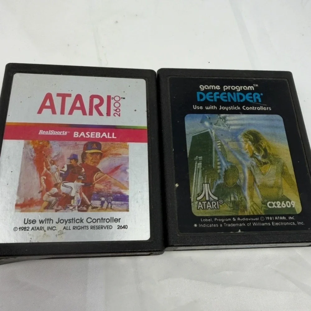 Atari 2600 Game Lot RealSports Baseball 2640 and Defender CX2609 Cartridges